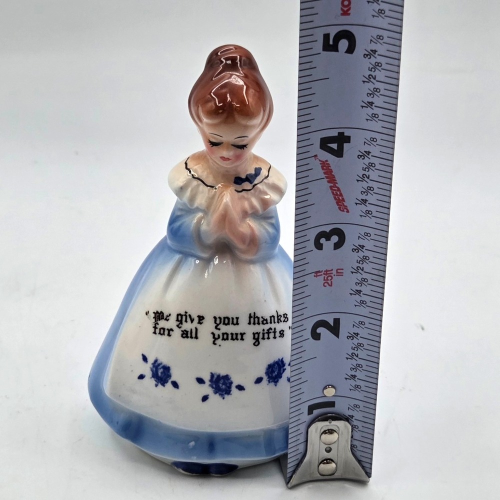 Vintage Blue Praying Girl Salt or Pepper Shaker 1950s Enesco - Picture 2 of 5